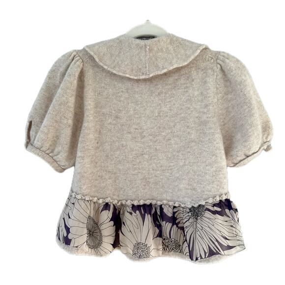 Anthropologie Cropped Ruffled Open Cardigan, Size M | by Knitted & Knotted - Picture 5 of 8